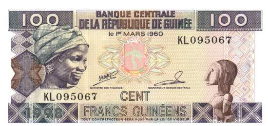 100 Francs Guinéens 1998